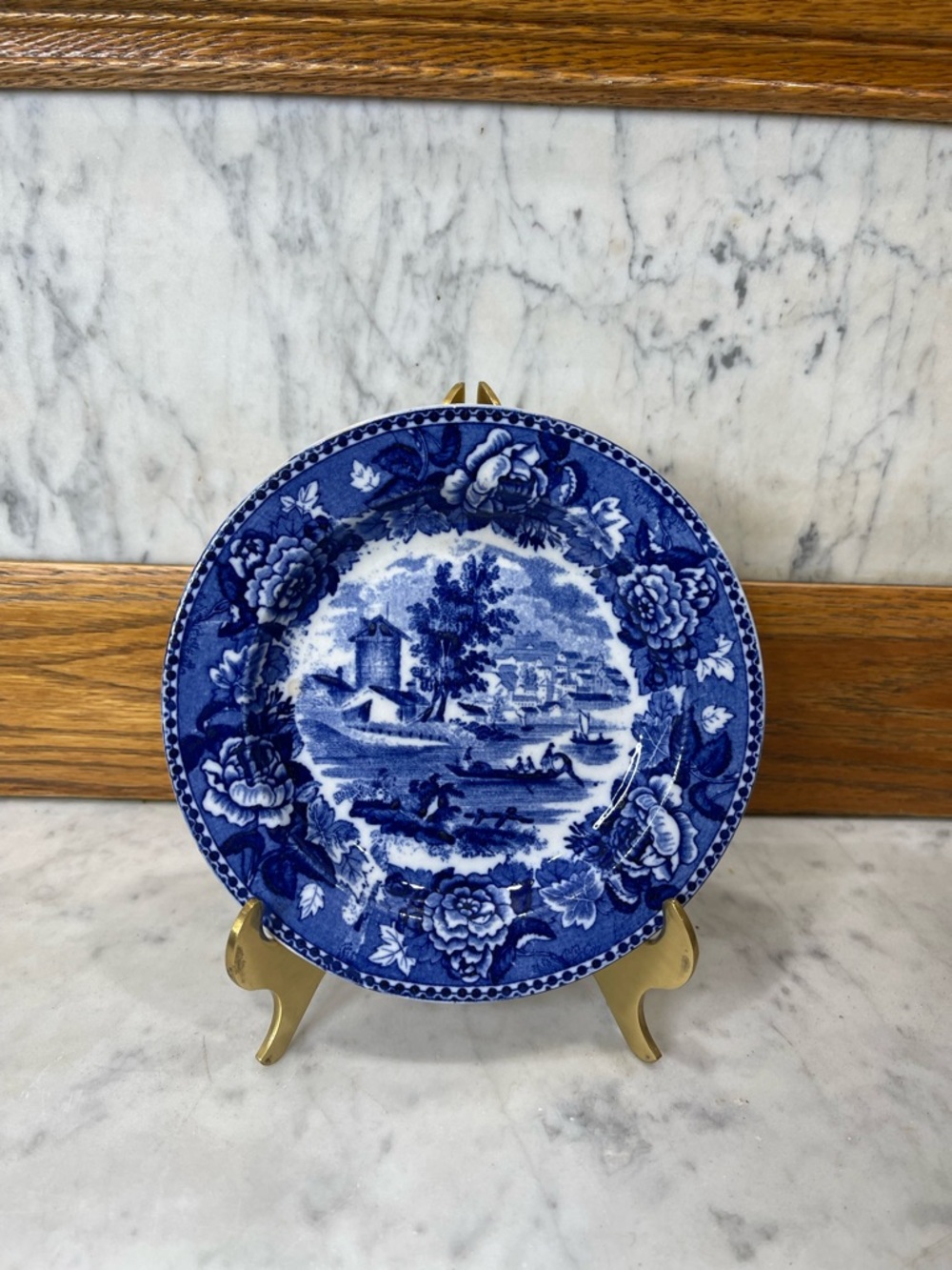 Antique Wedgwood Blue and White Transferware Plate Circa 1900